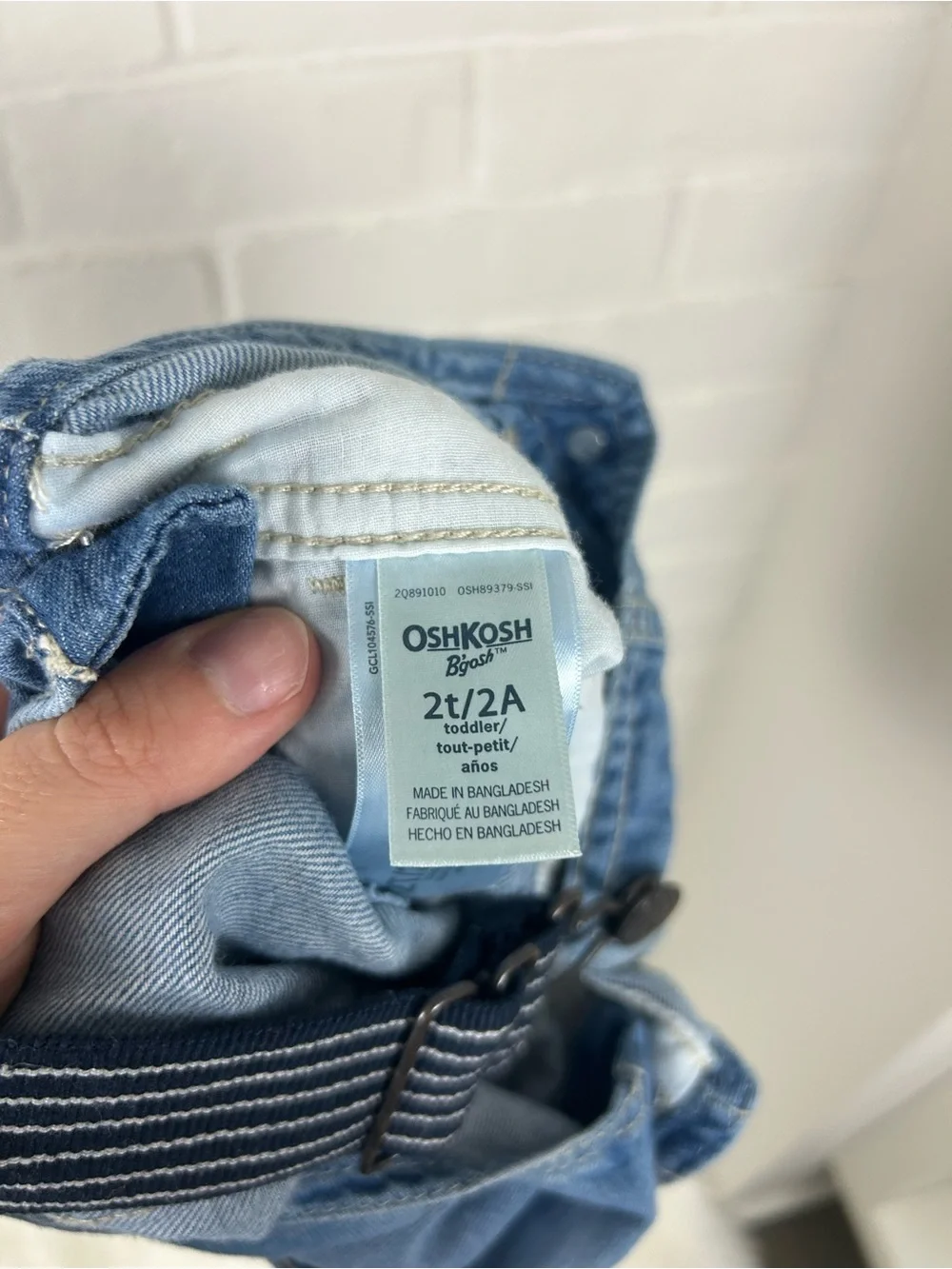 OshKosh B’gosh Kids Cotton Denim Short Overalls Size 2T